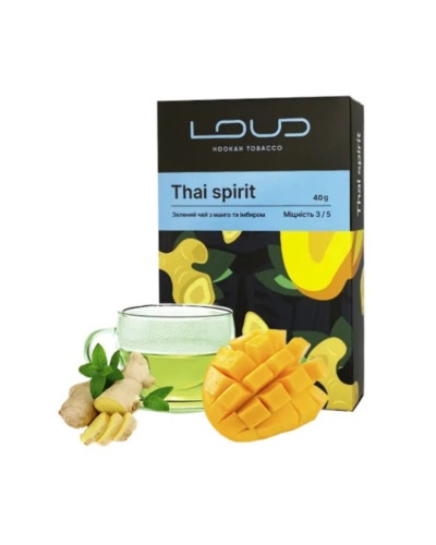 Табак для кальяну LOUD Medium 40 гр Thai Spirit (Зелений чай з манго та імбиром)