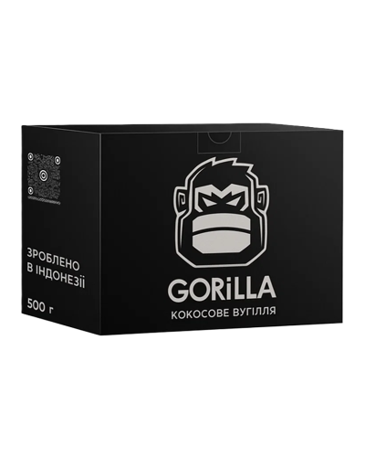 Уголь кокосовый Gorilla 0,5кг 25х25 мм
