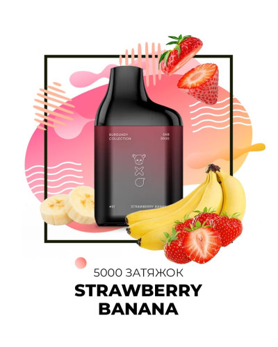 Одноразка SAB 5000 затяжок №51 Strawberry Banana зі смаком полуниця банан