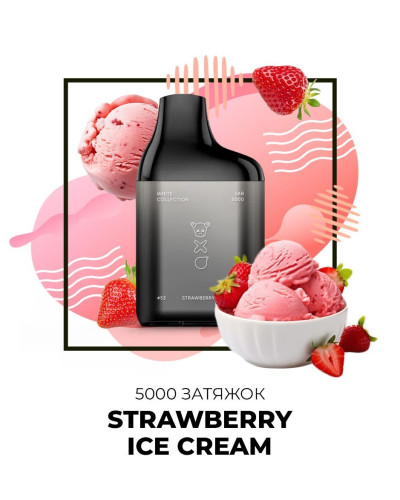 Одноразка SAB 5000 затяжок №53 Strawberry Ice cream зі смаком полуничне морозиво