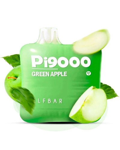 Одноразка ELF BAR Pi 9000 затяжок "Green Apple" зі смаком зелене яблуко