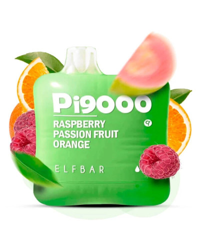 Одноразка ELF BAR Pi 9000 затяжок "Raspberry Passion Fruit Orange" зі смаком малина маракуйя апельсин
