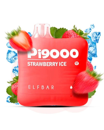Одноразка ELF BAR Pi 9000 затяжок "Strawberry Ice" зі смаком полуниця лід
