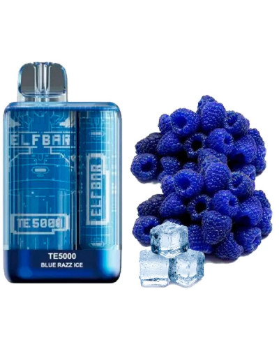 Одноразка ELF BAR TE5000 затяжок "Blue Razz Ice" зі смаком блакитна малина лід