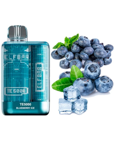 Одноразка ELF BAR TE5000 затяжок "Blueberry Ice" зі смаком чорниця лід