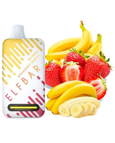Одноразка ELF BAR BC 18000 затяжок "Strawberry Banana" зі смаком полуниця банан
