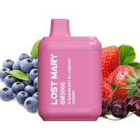 ОДНОРАЗКА LOST MARY BM5000 ЗАТЯЖЕК 5% "STRAWBERRY BLUEBERRY CHERRY" СО ВКУСОМ КЛУБНИКИ ЧЕРНИКИ ВИШНИ