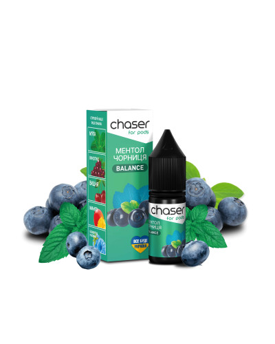 РІДИНА CHASER BALANCE 10 МЛ 50 МГ ЗІ СМАКОМ ЧОРНИЦЯ МЕНТОЛ