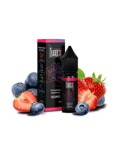 ЖИДКОСТЬ CHASER BLACK BALANCE 15 МЛ 50 МГ "STRAWBERRY BLUEBERRY" СО ВКУСОМ КЛУБНИКИ И ЧЕРНИКИ