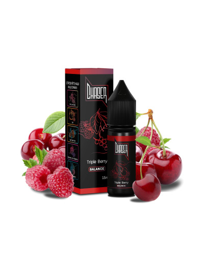 ЖИДКОСТЬ CHASER BLACK BALANCE 15 МЛ 50 МГ "TRIPLE BERRY" СО ВКУСОМ СМОРОДИНЫ МАЛИНА И ВИШНИ