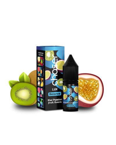 РІДИНА CHASER LUX BALANCE 11 МЛ 50 МГ "KIWI PASSION FRIUT GUAVA" ЗІ СМАКОМ КІВІ МАРАКУЙЇ ТА ГУАВИ
