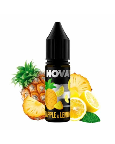 РІДИНА NOVA SALT 15 МЛ НА 50 МГ "PINEAPPLE LEMONADE" ЗІ СМАКОМ ЛИМОНАДА З АНАНАСОМ