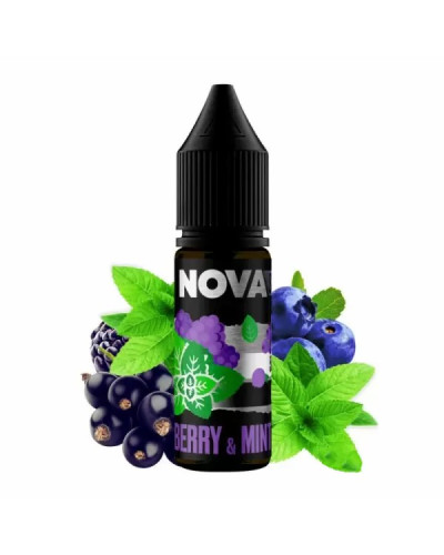 ЖИДКОСТЬ NOVA SALT 15 МЛ 50 МГ "BERRY MINT" СО ВКУСОМ ЯГОДЫ С МЯТОЮ