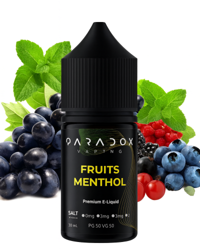 Жидкость для под систем PARADOX Vaping 30 мл 50 мг со вкусом Fruits Menthol (фруктовый ментол)