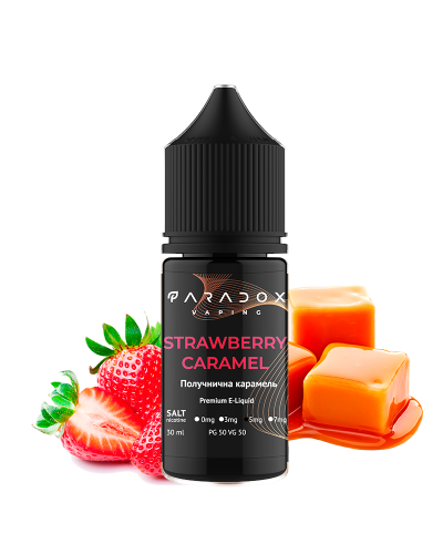 Жидкость для под систем PARADOX Vaping 30 мл 50 мг со вкусом Strawberry Caramel (клубника карамель)