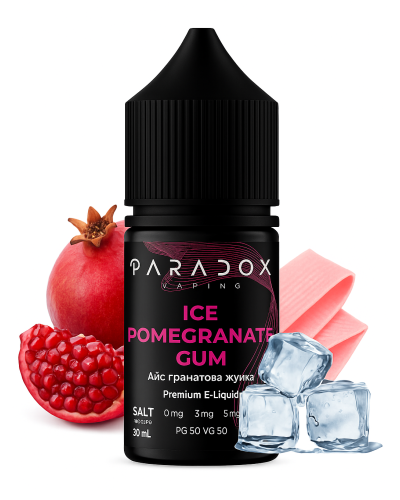 Жидкость для под систем PARADOX Vaping 30 мл 50 мг со вкусом Ice Pomegranate Gum (лёд гранат жвачка)