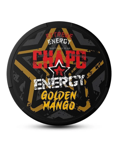 Кофеиновый снюс CHAPO WHITE 150мг Golden Mango (манго) 20шт