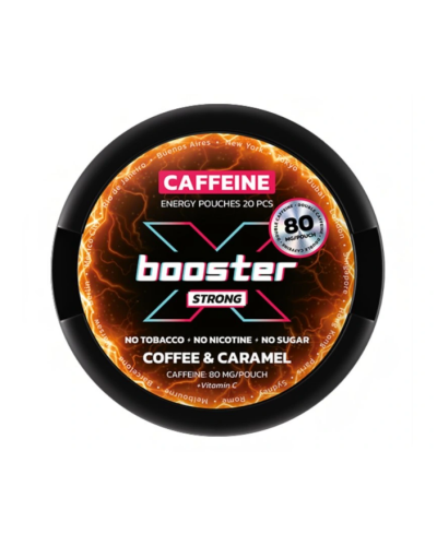 Кофеиновый снюс X BOOSTER 80мг Coffee & Caramel (кофе карамель) 20шт
