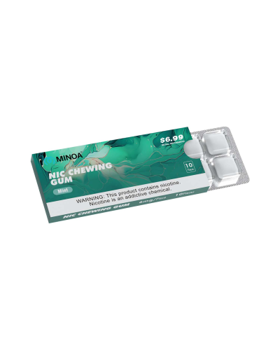 Никотиновые жвачки в пластинках Minoa Fresh Mint свежая мята 10шт (ник 3 мг)