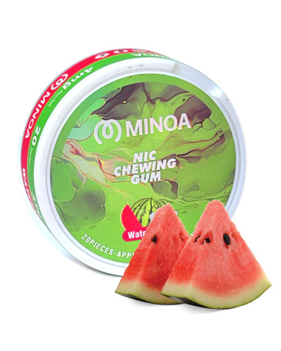Никотиновые жвачки Minoa Watermelon (Арбуз) 20шт (ник 4 мг)
